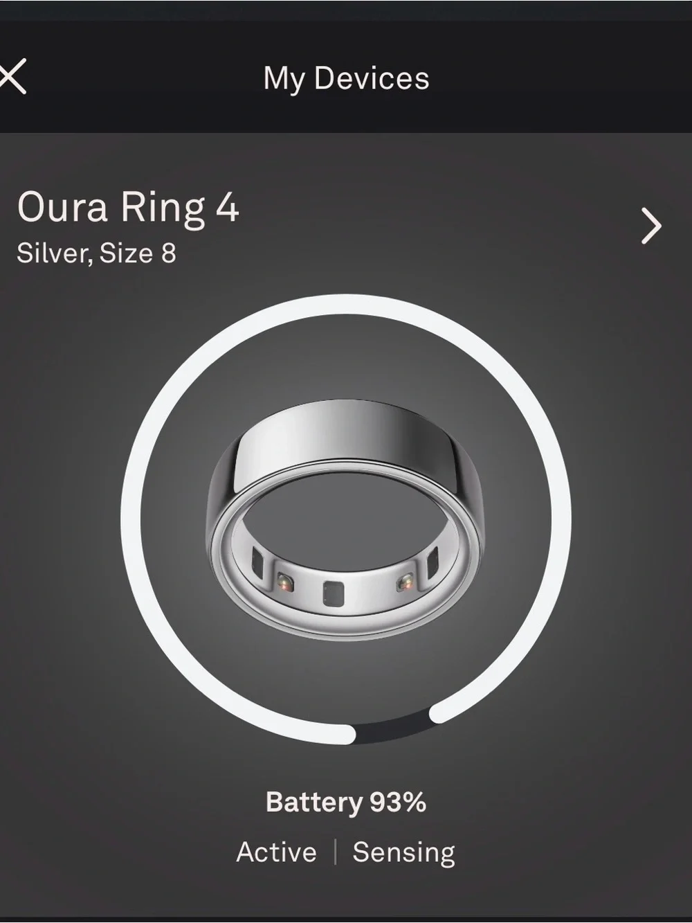 Oura Ring 4 Smart Ring — Silver